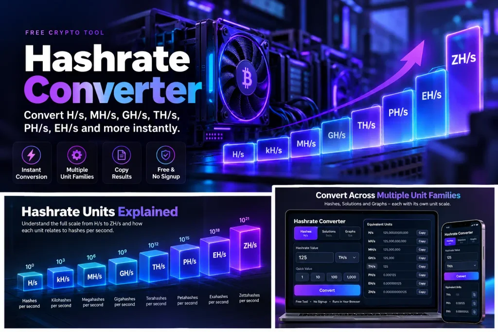 Hashrate Converter: Convert H/s, MH/s, GH/s, TH/s